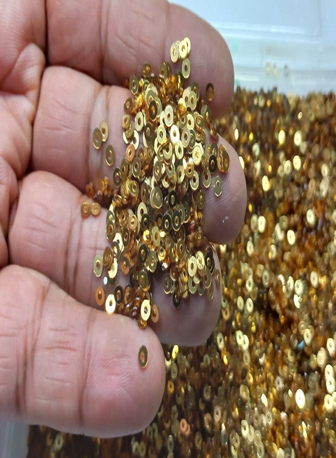 OMX Sequin Sitara for Craft and Embroidery Making Combo Pack Total - 250 Gram, Size 3MM (Gold) - Image 2